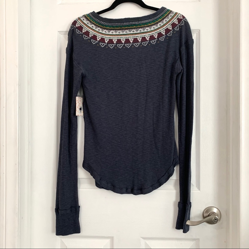 Free People Fair Isle Henley Thermal Top - Picture 4 of 7